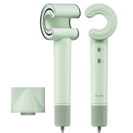 Blex C1 Hair Dryer - 5-Min Quick Drying 110000 RPM High-Speed Brushless Motor Plasma Tech Blow Dryer Smart Temp Control Tech with 100 Times/Second Heat Detector No Heat Damage - Mint Green