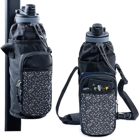 SPORJET Magnetic Gym Bottle Bag - Magnetic Bottle Holder - Gym Phone Holder - Bottle Sling Bag Gym Bag Essentials