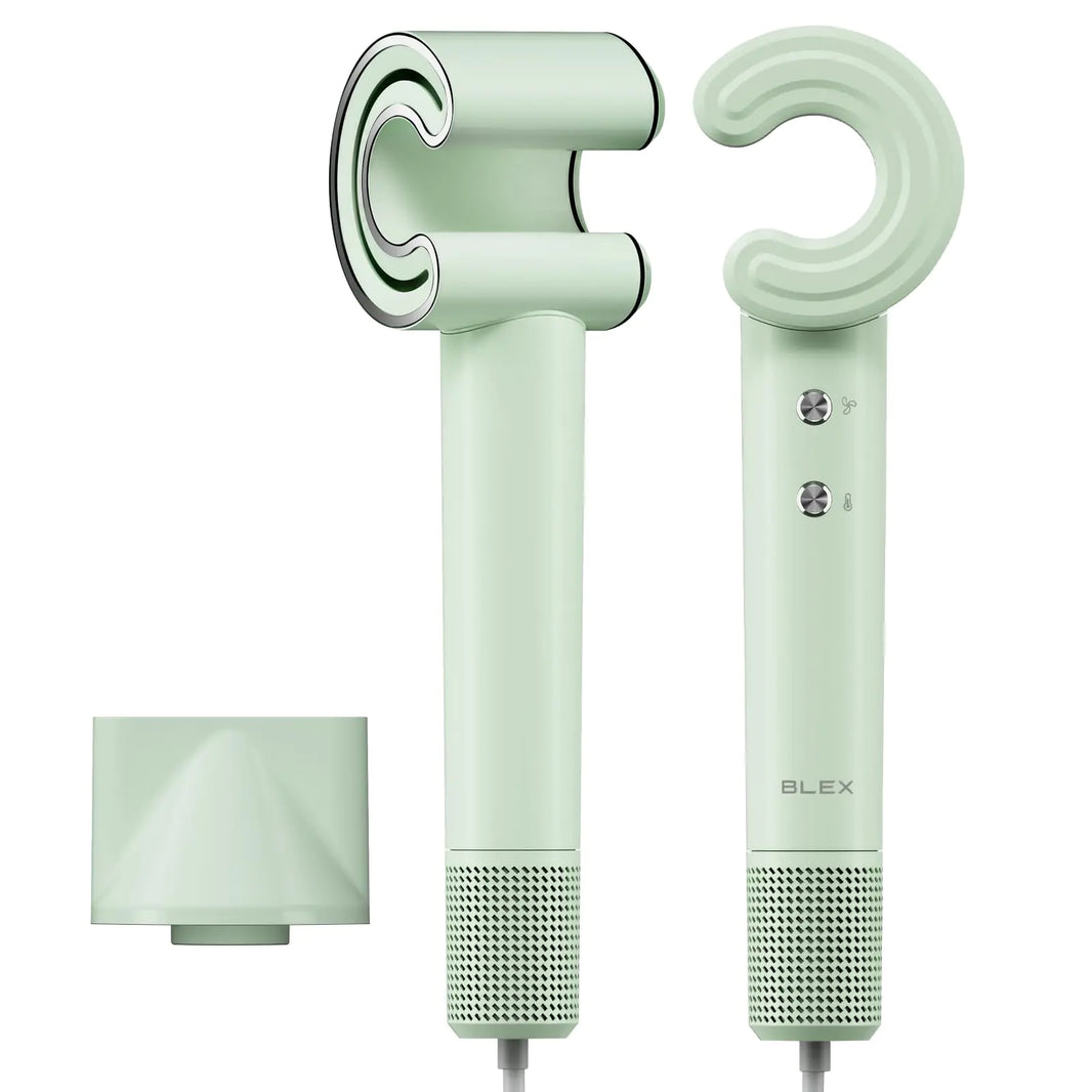 Blex C1 Hair Dryer - 5-Min Quick Drying 110000 RPM High-Speed Brushless Motor Plasma Tech Blow Dryer Smart Temp Control Tech with 100 Times/Second Heat Detector No Heat Damage - Mint Green