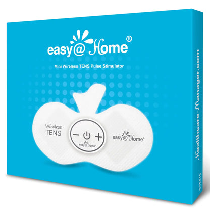Easy@Home Rechargeable Compact Wireless TENS Unit - 510K Cleared FSA Eligible Electric EMS Muscle Stimulator Pain Relief Therapy Portable Pain Management Device EHE015