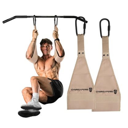 Gymreapers Hanging Ab Straps For Core Strength and Abdominal Training - Padded Adjustable Arm Supports For Bodyweight Exercises